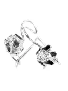 Sterling Silber 925 925 Zircon ohrringe vec013s Russisch Sowjetisch UdSSR Vintage Handwerk Art Deco style